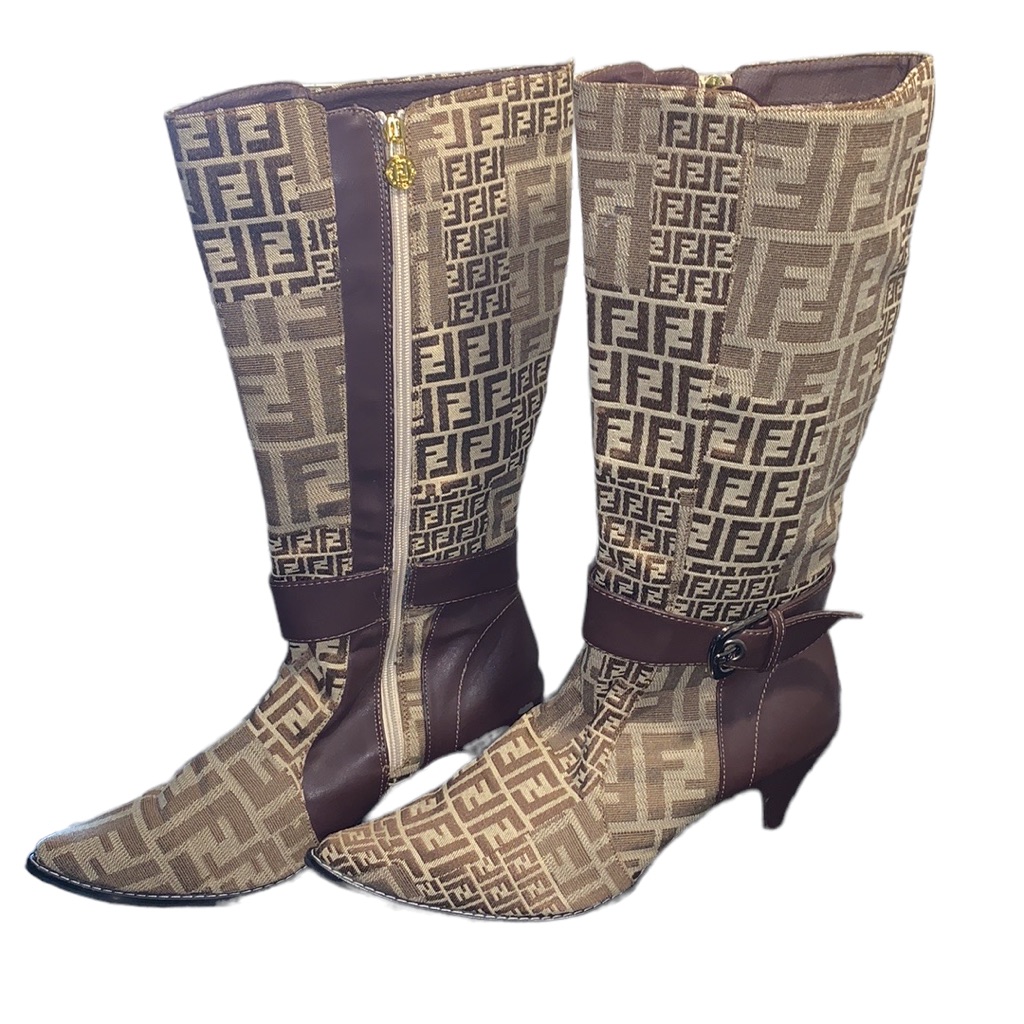 Sale!! Size 10 Fendi Monogram Boots Size 41 Fits Like A 10.